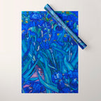 Van Gogh Irises in Indigo Wrapping Paper Gallery Image 1