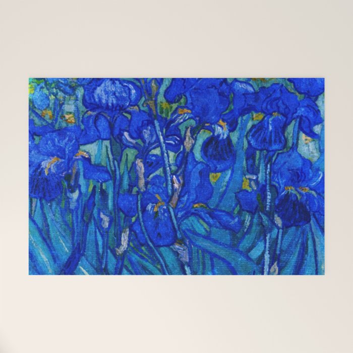 Van Gogh Irises in Indigo Welcome Mat Gallery Image 1