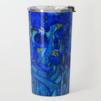 Van Gogh Irises in Indigo Travel Mug Gallery Image 2
