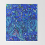 Van Gogh Irises in Indigo Throw Blanket Gallery Image 2