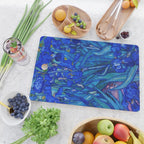 Van Gogh Irises in Indigo Cutting Board Gallery Image 2