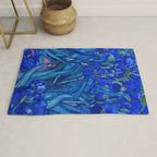 Van Gogh Irises in Indigo Rug Gallery Image 1
