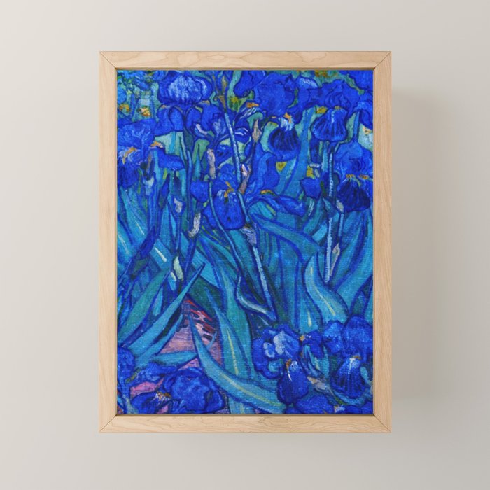 Van Gogh Irises in Indigo Mini Art Print Gallery Image 1