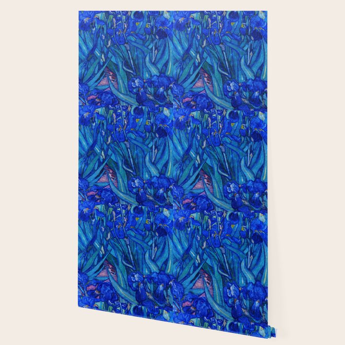 Van Gogh Irises in Indigo Wallpaper Gallery Image 2