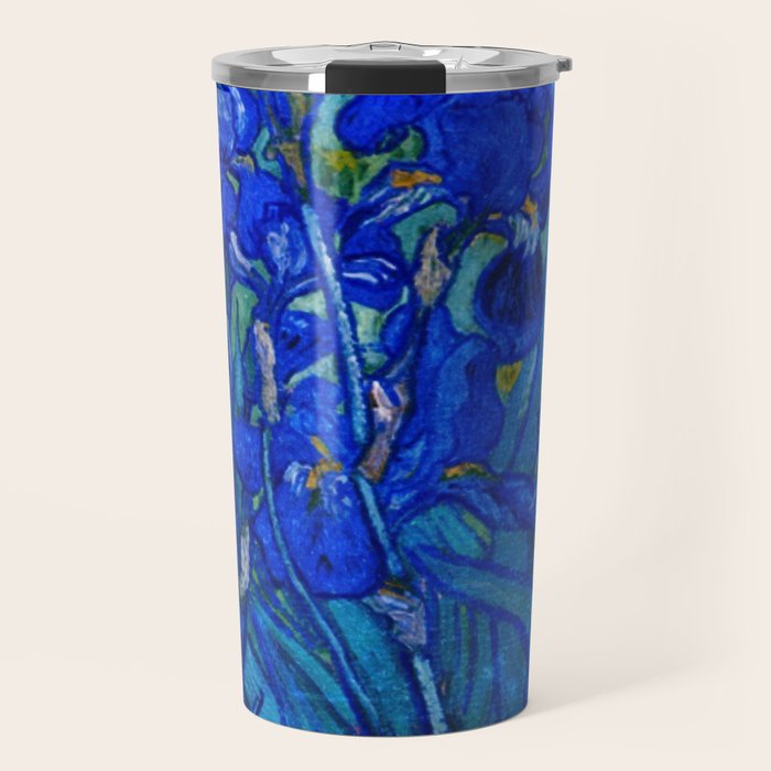 Van Gogh Irises in Indigo Travel Mug Gallery Image 1