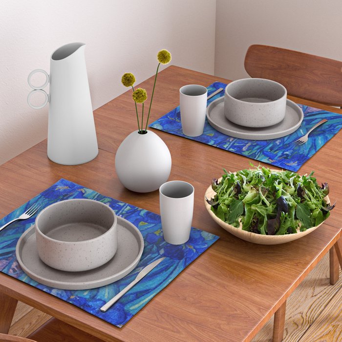 Van Gogh Irises in Indigo Placemat Gallery Image 2