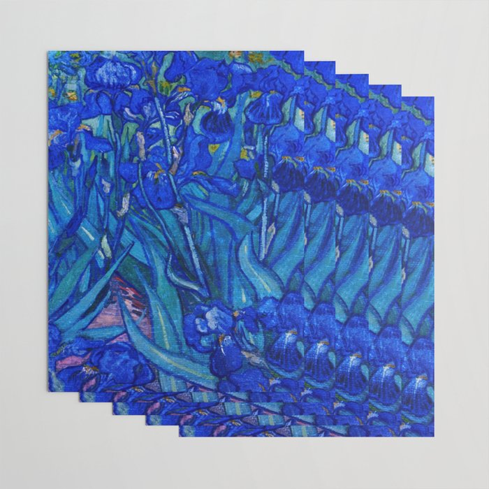 Van Gogh Irises in Indigo Wrapping Paper Gallery Image 3
