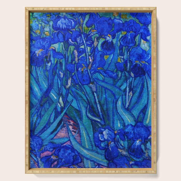 Van Gogh Irises in Indigo Serving Tray Gallery Image 1