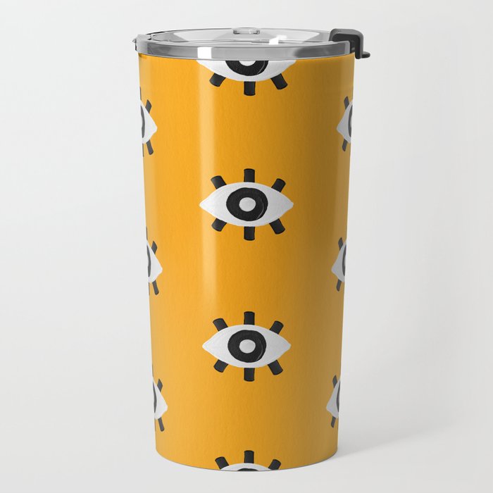 Evil Eye Dots - Marigold Palette Travel Mug Gallery Image 2