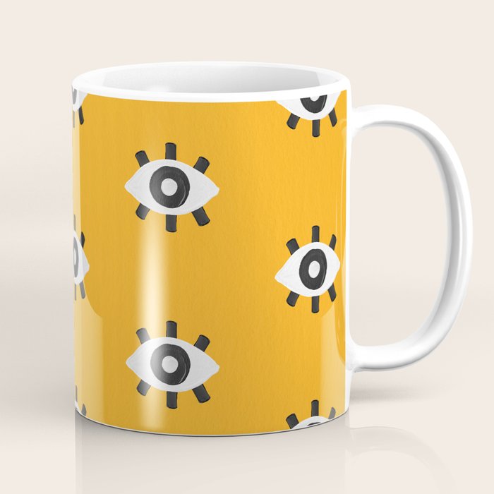 Evil Eye Dots - Marigold Palette Coffee Mug Gallery Image 1