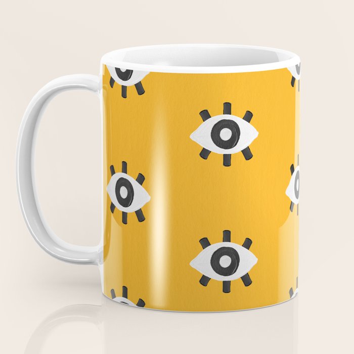 Evil Eye Dots - Marigold Palette Coffee Mug Gallery Image 3