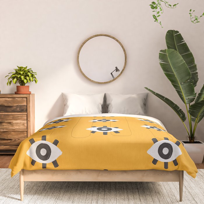 Evil Eye Dots - Marigold Palette Comforter Gallery Image 3
