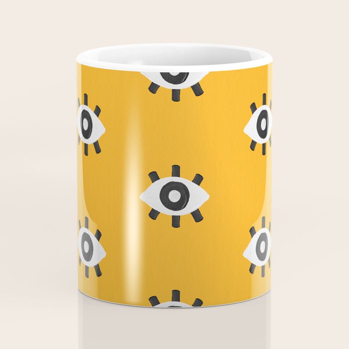 Evil Eye Dots - Marigold Palette Coffee Mug Gallery Image 4