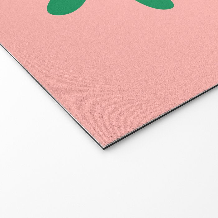 Big Daisy Retro Minimalist Flower Pink and Green Welcome Mat Gallery Image 2