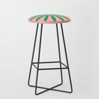 Big Daisy Retro Minimalist Flower Pink and Green Stool Gallery Image 1