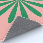 Big Daisy Retro Minimalist Flower Pink and Green Rug Gallery Image 4