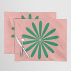 Big Daisy Retro Minimalist Flower Pink and Green Placemat Gallery Image 1