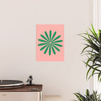 Big Daisy Retro Minimalist Flower Pink and Green Poster Gallery Image 2