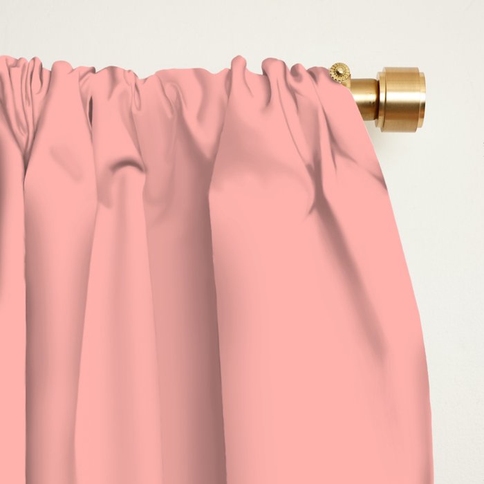 Big Daisy Retro Minimalist Flower Pink and Green Window Curtain Gallery Image 2