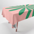 Big Daisy Retro Minimalist Flower Pink and Green Tablecloth Gallery Image 1