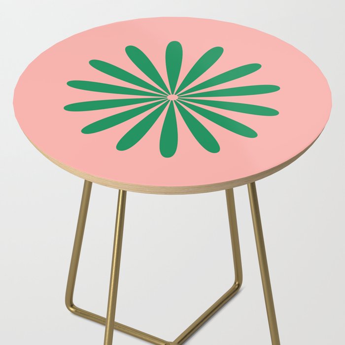 Big Daisy Retro Minimalist Flower Pink and Green Side Table Gallery Image 2