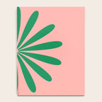 Big Daisy Retro Minimalist Flower Pink and Green Notebook Gallery Image 4