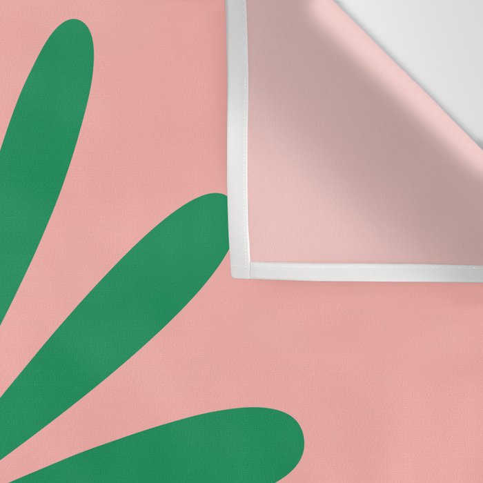 Big Daisy Retro Minimalist Flower Pink and Green Wall Tapestry Gallery Image 3