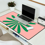 Big Daisy Retro Minimalist Flower Pink and Green Desk Mat Gallery Image 2
