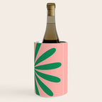 Big Daisy Retro Minimalist Flower Pink and Green Wine Chiller Gallery Image 3