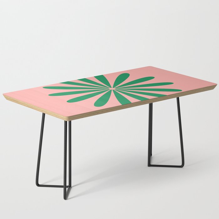 Big Daisy Retro Minimalist Flower Pink and Green Coffee Table Gallery Image 1