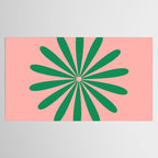 Big Daisy Retro Minimalist Flower Pink and Green Tablecloth Gallery Image 2