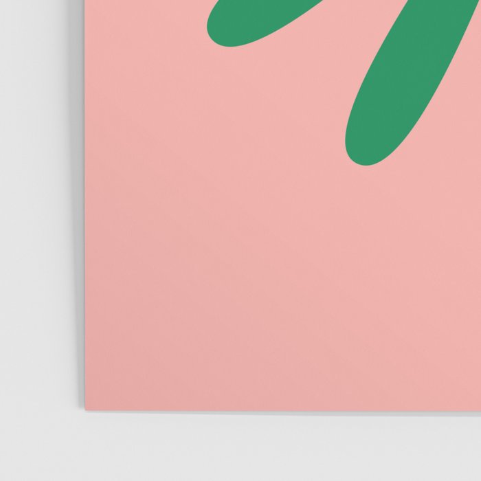Big Daisy Retro Minimalist Flower Pink and Green Poster Gallery Image 3