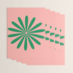 Big Daisy Retro Minimalist Flower Pink and Green Wrapping Paper Gallery Image 3