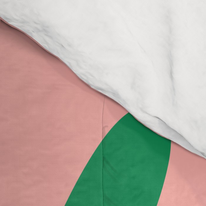 Big Daisy Retro Minimalist Flower Pink and Green Comforter Gallery Image 4