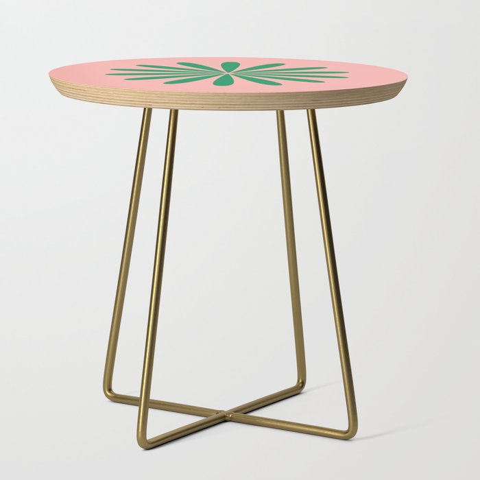 Big Daisy Retro Minimalist Flower Pink and Green Side Table Gallery Image 1