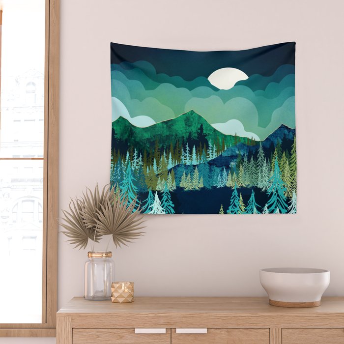 Lakeside Reflection Wall Tapestry Gallery Image 2