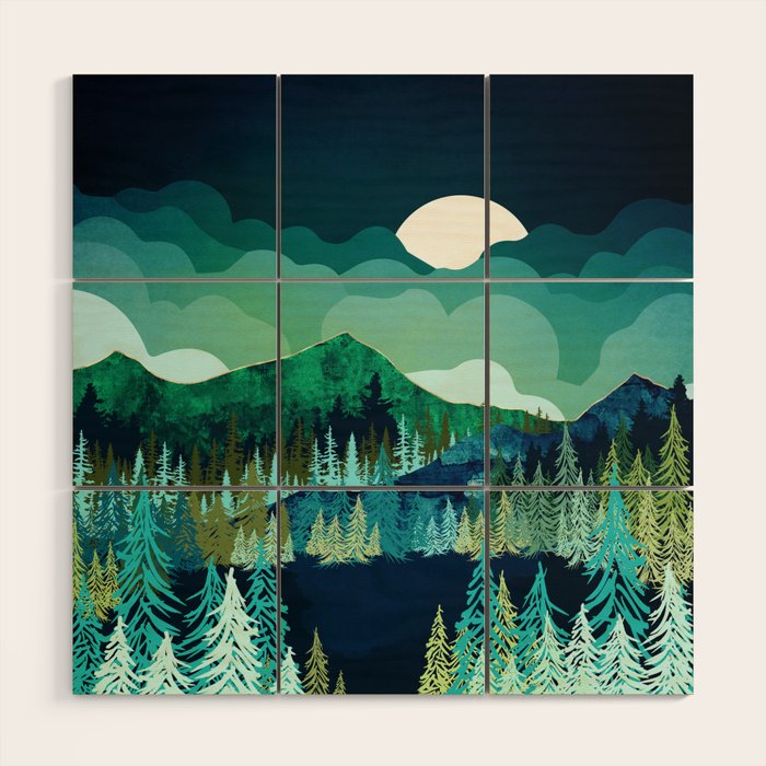Lakeside Reflection Wood Wall Art Gallery Image 1
