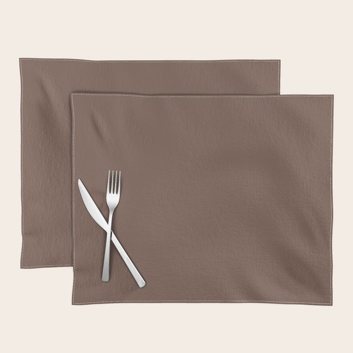 Milk Chocolate Brown Solid  Placemat Gallery Image 1