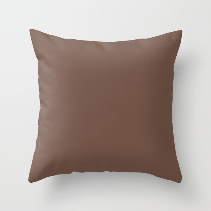 Milk Chocolate Brown Solid  Throw Pillow Gallery Image 6
