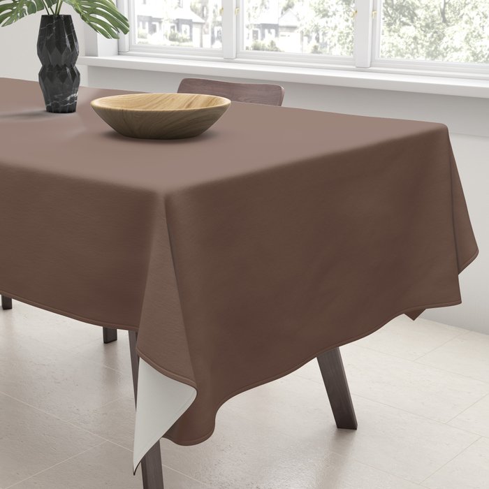 Milk Chocolate Brown Solid  Tablecloth Gallery Image 3