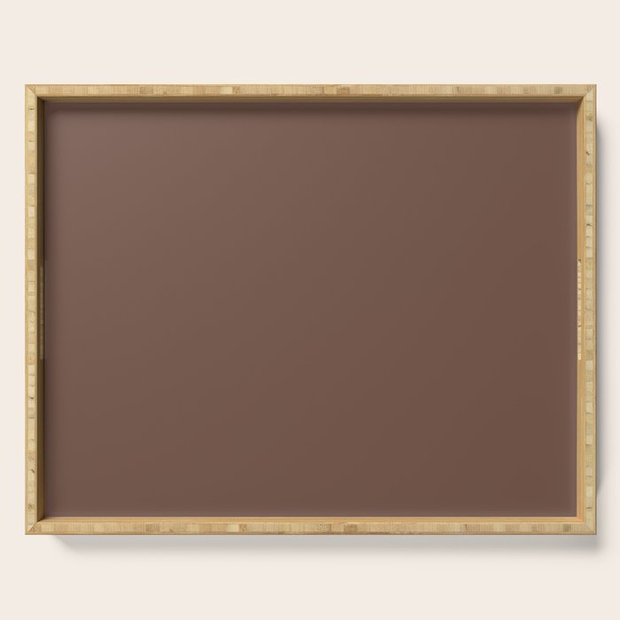 Milk Chocolate Brown Solid  Serving Tray Gallery Image 1