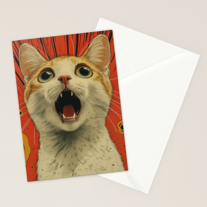 Shocked Cat I Stationery Card Gallery Image 2