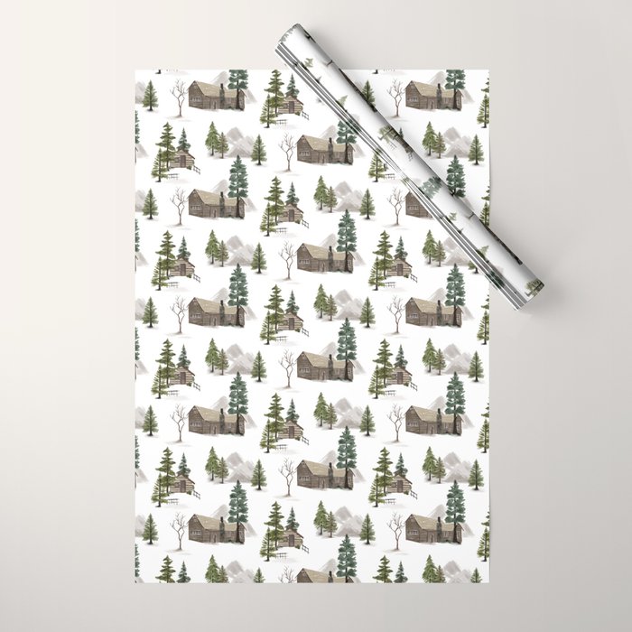 Cozy In Pines Wrapping Paper Gallery Image 1