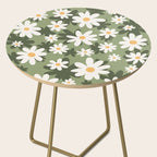 Flower Market London, Retro Daisies  Print, Green Ditsy Pattern Side Table Gallery Image 2