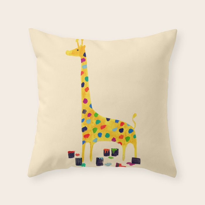 Paint by number giraffe Throw Pillow Gallery Image 6
