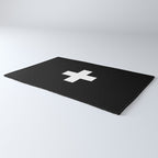 Swiss Cross Black and White Scandinavian Design for minimalism home room wall decor art apartment Rug Gallery Image 3
