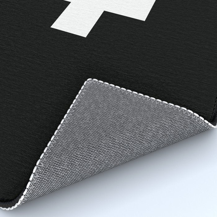 Swiss Cross Black and White Scandinavian Design for minimalism home room wall decor art apartment Rug Gallery Image 4