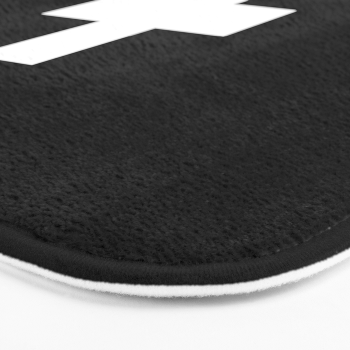 Swiss Cross Black and White Scandinavian Design for minimalism home room wall decor art apartment Bath Mat Gallery Image 3