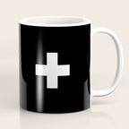 Swiss Cross Black and White Scandinavian Design for minimalism home room wall decor art apartment Coffee Mug Gallery Image 1