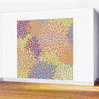 Festive, Floral Prints, Orange, Yellow, Teal and Pink Wall Mural Gallery Image 2